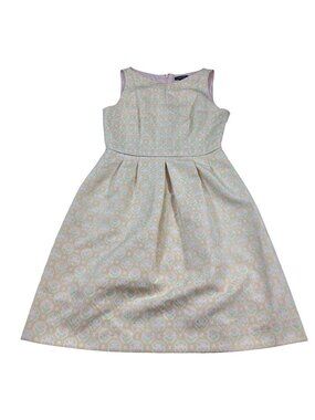 Tahari Sleeveless Fit & Flare Dress sz 4 Pastel Geometric Brocade (OO541)